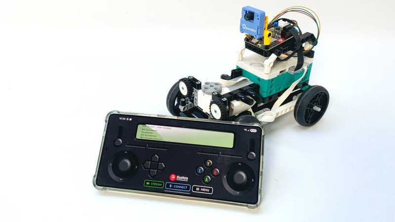 BlueMote driving a Hot Rod with an OpenMV camera